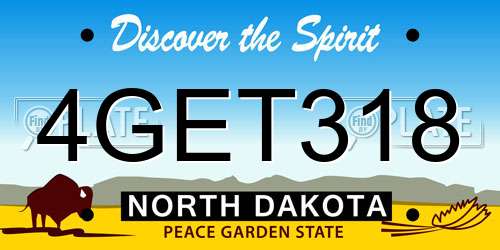 4GET318 North Dakota License Plate