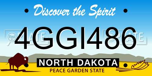 4GGI486 North Dakota License Plate