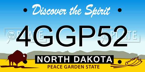 4GGP52 North Dakota License Plate