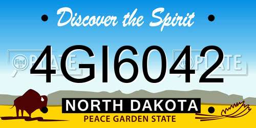 4GI6042 North Dakota License Plate