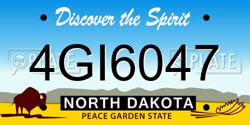 4GI6047 North Dakota License Plate