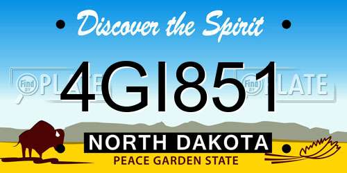 4GI851 North Dakota License Plate