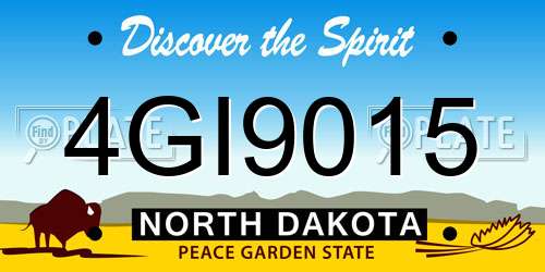 4GI9015 North Dakota License Plate