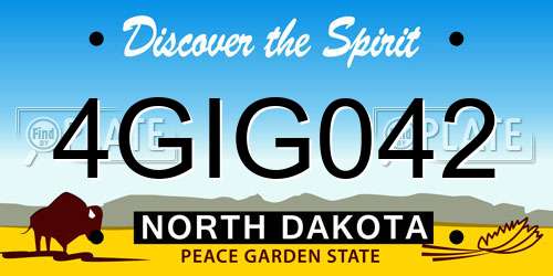4GIG042 North Dakota License Plate