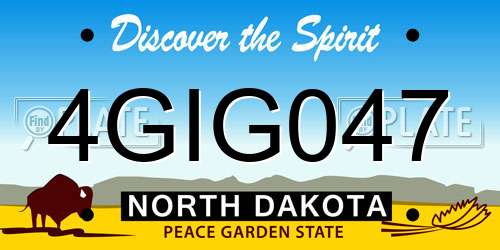 4GIG047 North Dakota License Plate