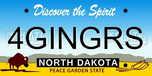 4GINGRS North Dakota License Plate
