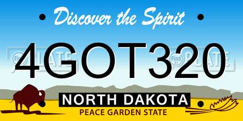 4GOT320 North Dakota License Plate