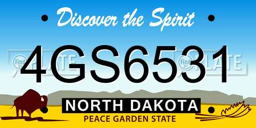 4GS6531 North Dakota License Plate
