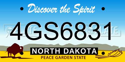 4GS6831 North Dakota License Plate