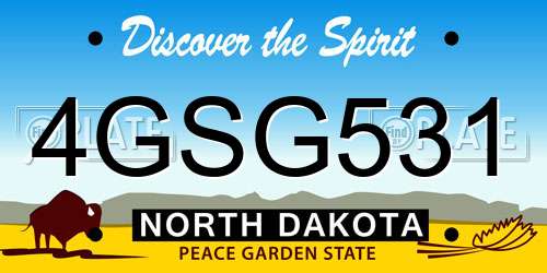 4GSG531 North Dakota License Plate