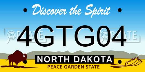 4GTG04 North Dakota License Plate