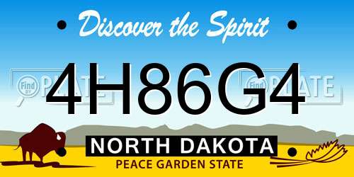4H86G4 North Dakota License Plate