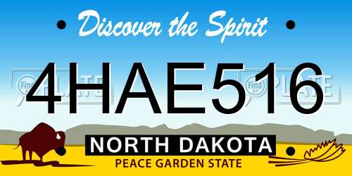 4HAE516 North Dakota License Plate