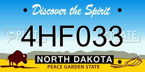 4HF033 North Dakota License Plate