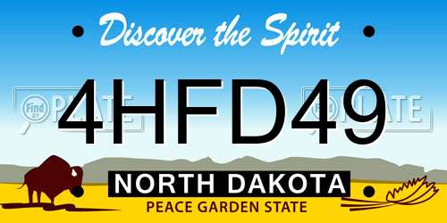 4HFD49 North Dakota License Plate