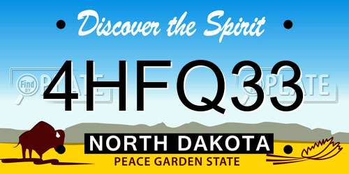 4HFQ33 North Dakota License Plate