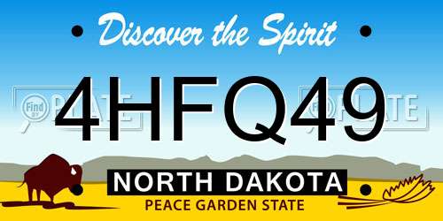 4HFQ49 North Dakota License Plate