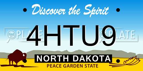 4HTU9 North Dakota License Plate