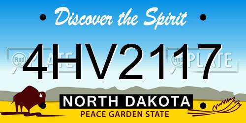 4HV2117 North Dakota License Plate