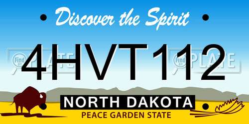 4HVT112 North Dakota License Plate