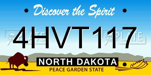 4HVT117 North Dakota License Plate