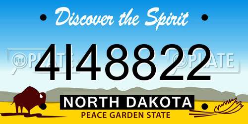 4I48822 North Dakota License Plate
