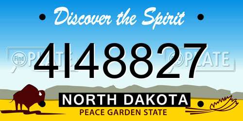 4I48827 North Dakota License Plate