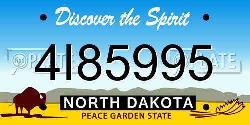 4I85995 North Dakota License Plate