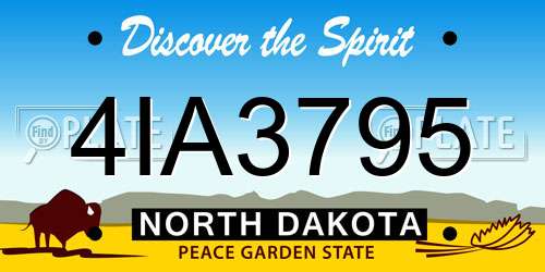 4IA3795 North Dakota License Plate