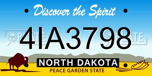 4IA3798 North Dakota License Plate