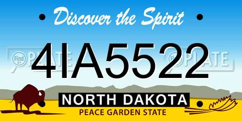 4IA5522 North Dakota License Plate
