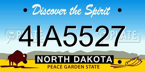 4IA5527 North Dakota License Plate
