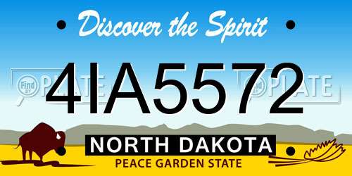 4IA5572 North Dakota License Plate