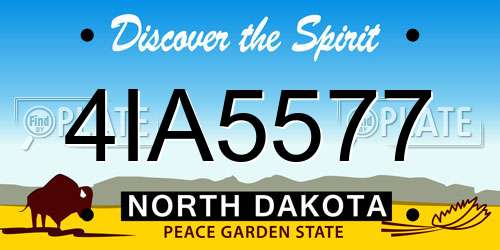4IA5577 North Dakota License Plate