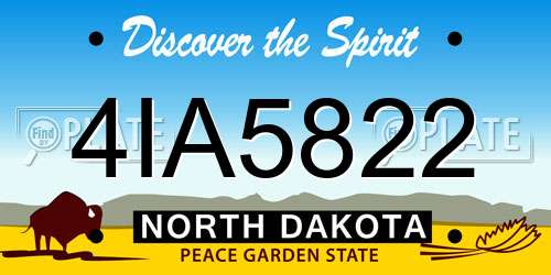 4IA5822 North Dakota License Plate