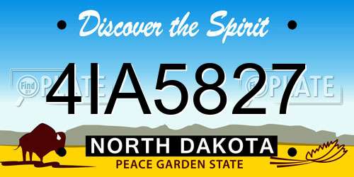 4IA5827 North Dakota License Plate