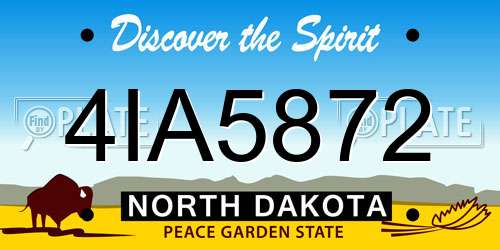 4IA5872 North Dakota License Plate