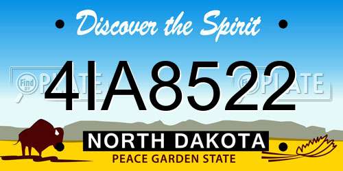 4IA8522 North Dakota License Plate