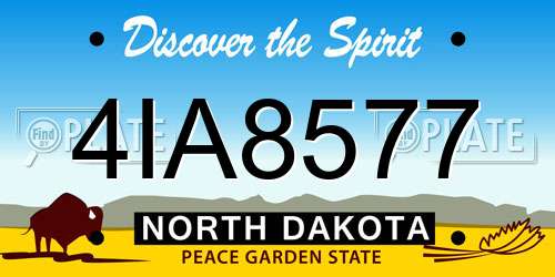 4IA8577 North Dakota License Plate