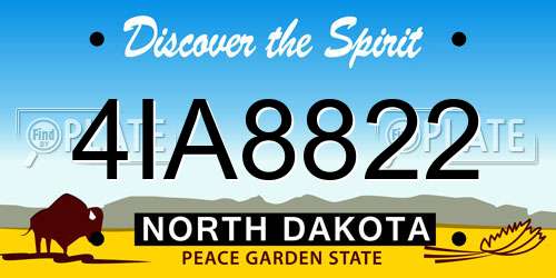 4IA8822 North Dakota License Plate