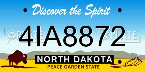 4IA8872 North Dakota License Plate