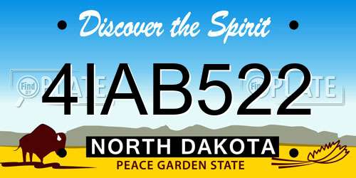 4IAB522 North Dakota License Plate