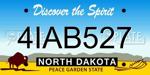 4IAB527 North Dakota License Plate