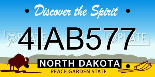 4IAB577 North Dakota License Plate