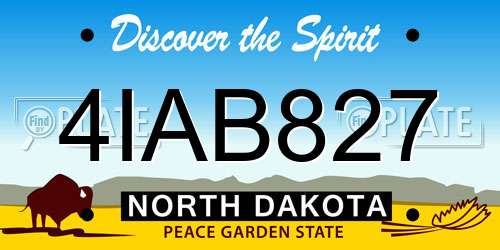 4IAB827 North Dakota License Plate