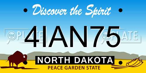 4IAN75 North Dakota License Plate