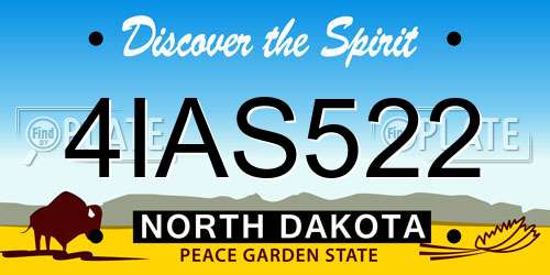 4IAS522 North Dakota License Plate