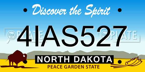 4IAS527 North Dakota License Plate