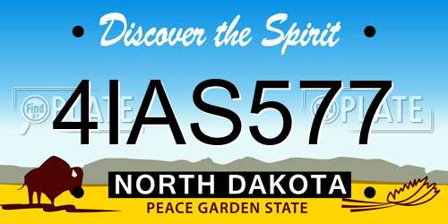 4IAS577 North Dakota License Plate