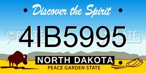 4IB5995 North Dakota License Plate